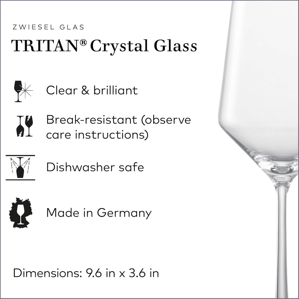 ZWIESEL GLAS Pure Cabernet Red Wine Glass (Set of 6), Graceful Wine Glasses for Red Wine, Dishwasher-Safe Tritan Crystal Glasses, Made in Germany (18 Ounce)