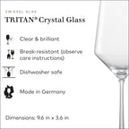 ZWIESEL GLAS Pure Cabernet Red Wine Glass (Set of 6), Graceful Wine Glasses for Red Wine, Dishwasher-Safe Tritan Crystal Glasses, Made in Germany (18 Ounce)