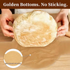 Parchment Bread Sling for Dutch Oven, BlissBoard Disposable Bread Baking Mat with Long Handles, 50 Pcs Unbleached Parchment Paper for Air Fryer, Sourdough Transfer