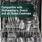 HexClad Hybrid Nonstick 8-Quart Stockpot with Tempered Glass Lid, Stay-Cool Handles, Dishwasher-Friendly, Oven-Safe Up to 900°F, Induction Ready, Compatible with All Cooktops