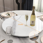 23.6" Lazy Susan for Table Top Sintered Stone Rotating Serving Tray for Dining Table, Kitchen Lazy Susan Organizer Spinning Rotating Food Server Party Centerpieces