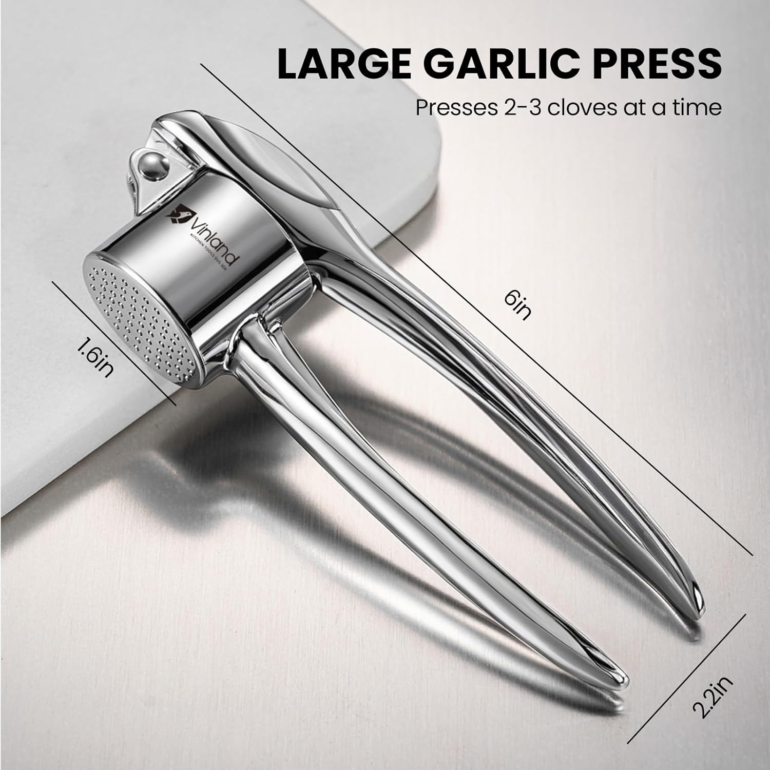 Premium Garlic Press Set, 304 Stainless Steel Garlic Crusher, Professional Garlic Mincer Tool Food Grade Professional Garlic Press - Made of 304 Stainless Steel, Rust-proof Ergonomic, Dishwasher Safe