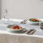 Y YHY 9" Pasta Bowls, 40oz Large Salad Bowls Set of 6, Wide Shallow Ceramic Bowls for Serving Soup, White Dinner Plates Set for Kitchen, Microwave Dishwasher Safe