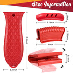 2 Pcs Cast Iron Handle Cover, Silicone Hot Handle Holder, Heat Resistant Cast Iron Skillet Covers Potholder for Frying Pans and Griddles Kitchen Supplies