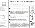 KV Lazy Susan Kidney Shaped 2 Polymer Shelves 24" (Set) White