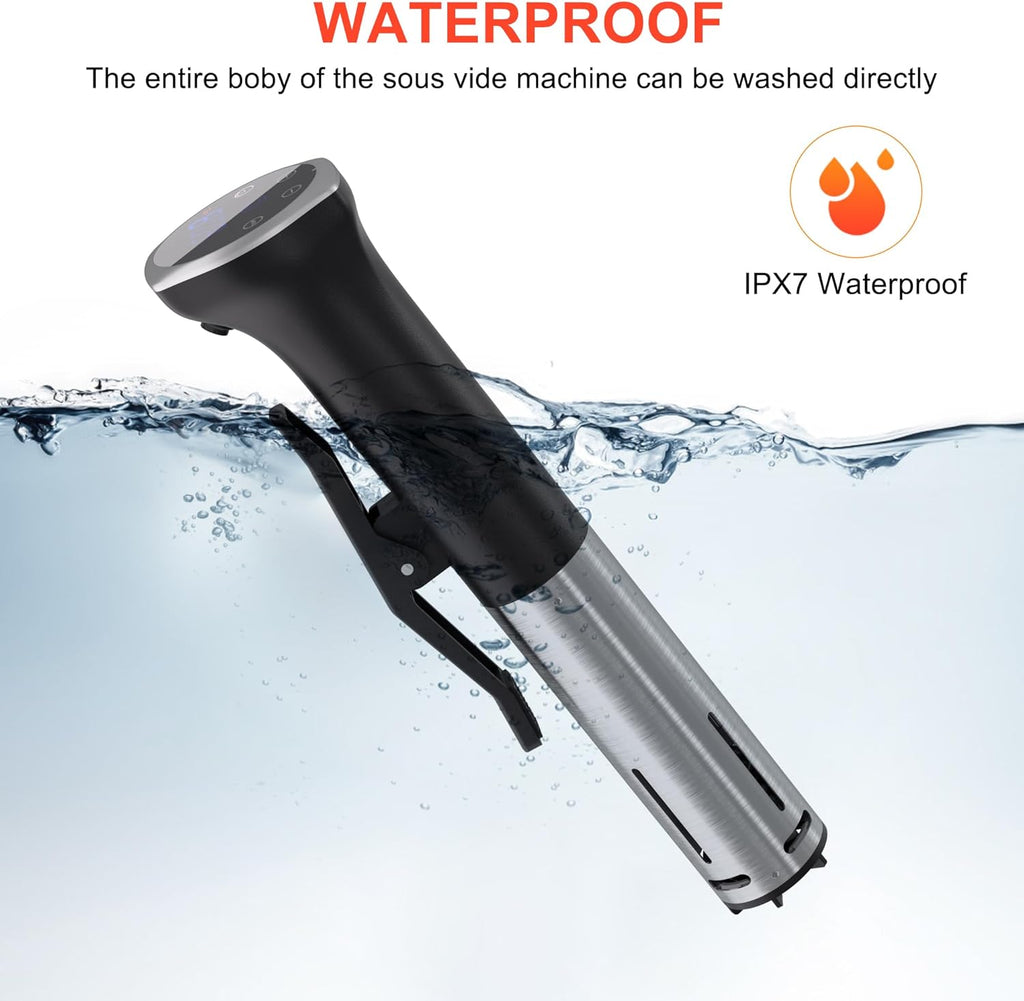 Sous Vide Machine, Sous Vide Cooker 1100W, WiFi Connect App Control with Recipe, Fast-Heating Immersion Circulator Cooker with Accurate Temperature and Time Control, Ultra Quiet, IPX7 Waterproof
