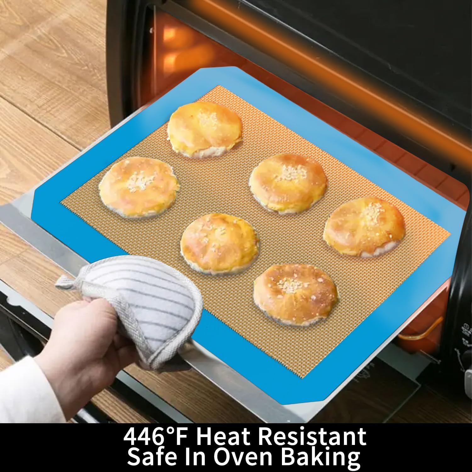 Small Silicone Baking Mats, Set of 4,11-4/5x8-1/4 Inch Quarter Sheet Size, Non Stick, BPA Free, 1/4 Baking Sheet Pan Liner for Cookies, Macaron, Bread, Pastry, Toaster (Multi Colors)