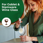 Tupkee Wine Glass Cleaning Brush – Soft Non-Scratch Foam Bristles – Goblet & Stemware Wine Glass Cleaner Brush for Glassware, Crystal, Bottle, & Mugs – Fits Tupkee 20oz Glass Tumbler – Made in the USA