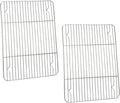 P&P CHEF Cooling Baking Rack Pack of 2, Stainless Steel Cooling Racks for Cooking Baking Roasting Grilling Drying, Dense Wires & Smooth Edge, Easy to clean, Silver, 11.6" x 9"