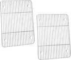 P&P CHEF Cooling Baking Rack Pack of 2, Stainless Steel Cooling Racks for Cooking Baking Roasting Grilling Drying, Dense Wires & Smooth Edge, Easy to clean, Silver, 11.6" x 9"