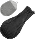 uxcell 1 Set Silicone Spoon Rest for Stove Top, Silicone Spoon Holder for Cooking Spatula, Ladle, Brush Black/Grey