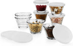 Libbey Baker’s Basics 8-Piece Cupcake Party Glass Baking Dish Set with Lids, Round Small Glass Bowls, Prep Bowls for Cupcakes, Mini Pot Pies, and More