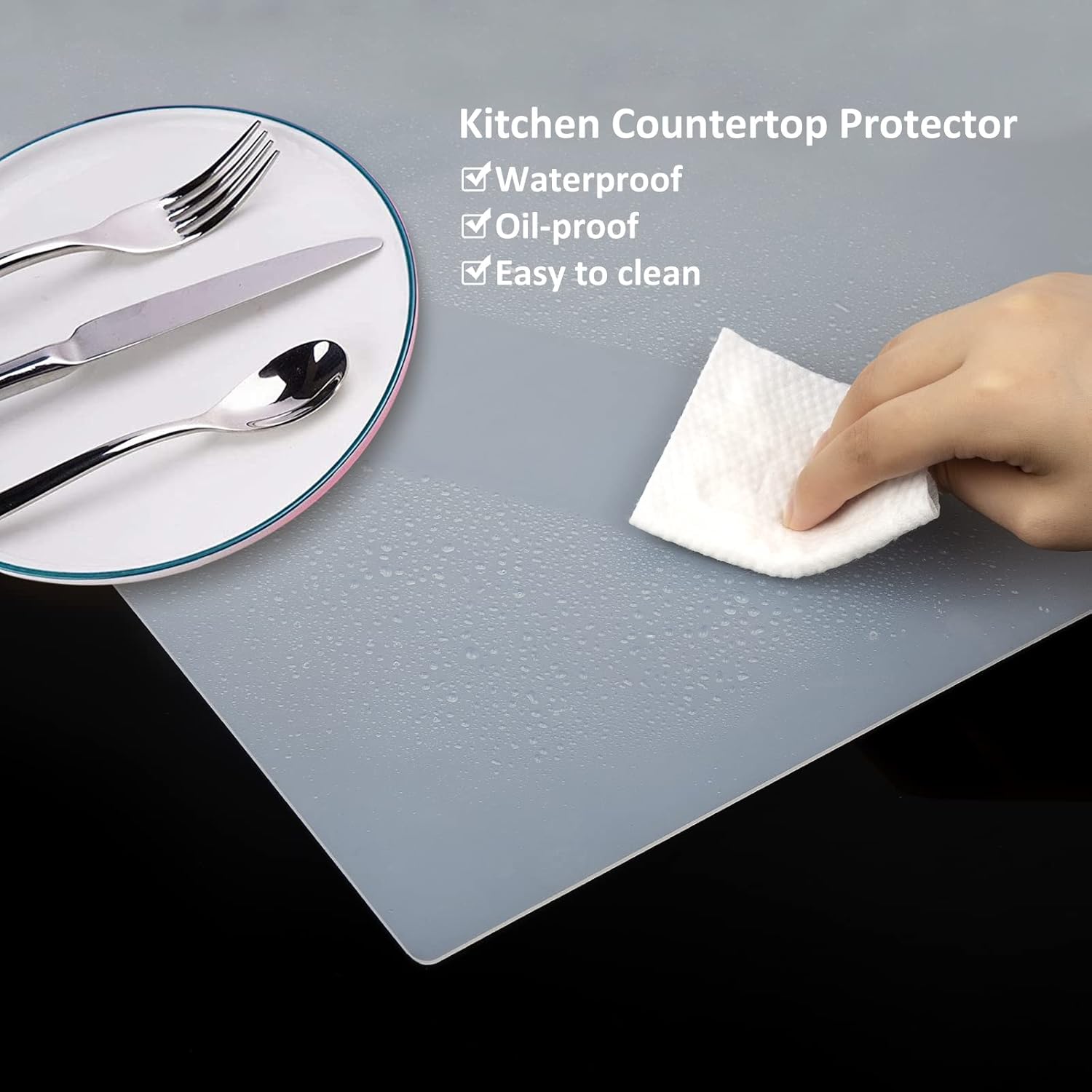 Silicone Mat Heat Resistant Mats for Countertop, Multipurpose Large Silicone Mats for Crafts Kitchen Workbench Size 48x24 inches Thick 2mm,Rolled Package,Translucent