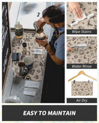 AMOAMI Coffee Mat Hide Stain Rubber Backed Absorbent Dish Drying Mat for Kitchen Counter - Fits Under Coffee Maker & Espresso Machine (17X31.5, MILK TEA)