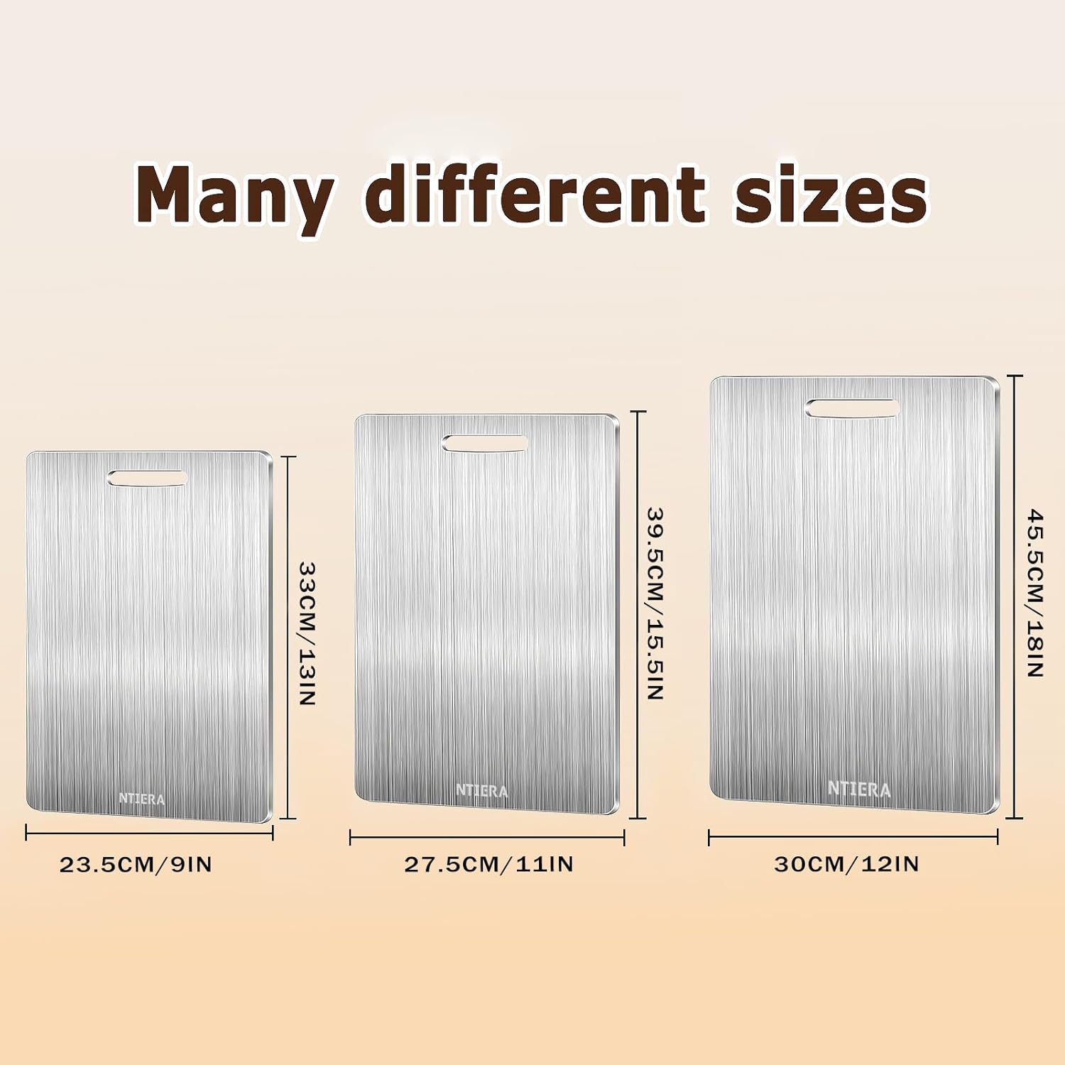 New Titanium Cutting Board-Stainless Steel Cutting Boards for kitchen,Double-Sided Food Grade Non Toxic Cutting Board,Chopping Boards Necessities for Home Outdoor Camping Meal Prep,Easy to Clean （L）