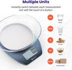 Etekcity 0.1g Food Scale, Bowl, Digital Grams and Ounces for Weight Loss, Dieting, Baking, Cooking, and Meal Prep, 11lb/5kg, Stainless Steel Prussian Blue