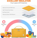 NOL Natural Organic Lifestyle Small Lunch Bag Mini Lunch Box Insulated Lunch Bag for Men/Women Leakproof Cooler Tote Bag Lightweight Nylon Waterproof Lunch Box For Work, Earth-yellow