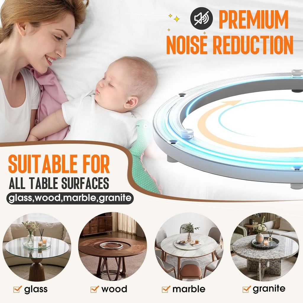 Pisman Aluminium Alloy Turntable Bearing, Heavy Duty Lazy Susan Rotating Bearing Turntable,Smooth Swivel Plate Hardware for Round Dining Table,DIY. Silent Rotating Base Only(20inch)
