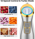 KOIOS Immersion Blender, 1100W 5-in-1 Multi-Purpose Hand Blender, 12-Speed, 600ml Beaker, 500ml Chopper, Egg Whisk, Milk Frother, White