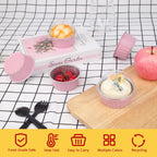 LNYZQUS 5oz Cupcake Pans with Dome Lids 100 Pack, Aluminum Foil Small Cake Baking Tin,Disposable Ramekins Cupcake Baking Cups Containers,Mini Pie Pans Muffin Tins Jumbo Cupcake Liners-Pink