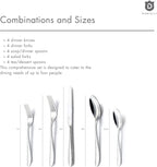 Hammered Silverware Set | Premium 18/10 Stainless Steel Flatware Service for 4 | Heavy-Duty & Dishwasher Safe | Built to Last (20-Piece, Fidenza Hammered)