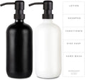 Emerson Essentials Soap Dispenser, Hands and Dishes Bottles, Kitchen Set, Glass Boyylrd with Pump and Labels,16 Ounces, 2-Pack