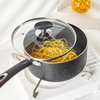 Nonstick Saucepan with Lid, Non Stick 1Qt & 2Qt & 3Qt Sauce Pan Set with Silicone Handle,Small Milk Pot with Glass Lid for Home Kitchen