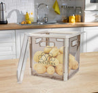 Potato Storage Bin With Lid and Handle - Stackable Container for Onions and Vegetables - Plastic Box Holder for Pantry Organization, BPA Free