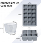 Silicone Ice Cube Tray 2 Pack, HANCELANT Ice Cube Mold, Ice Trays for Freezer with Lid for Whiskey, Baby Food, BPA Free, Easy Release