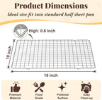 Cooling Racks for Cooking and Baking - 2 PCS 10" x 16" Grid Wire Baking Rack for Oven Cooking, Baking, Grilling, Roasting -Dishwasher Safe Bacon Rack- Fits Jelly Roll Cookie Sheet Pan-Box Packaging
