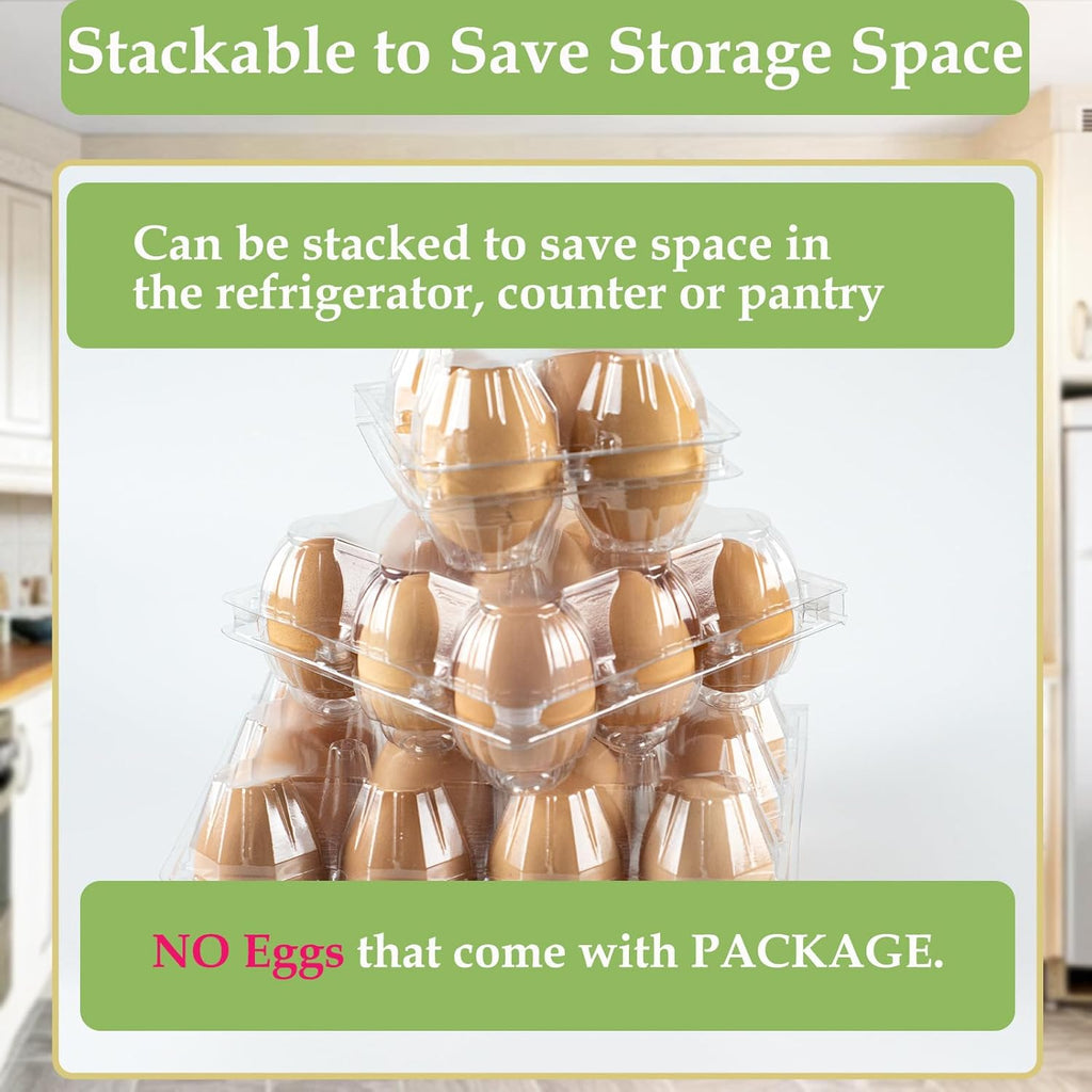50 Pack Egg Cartons Cheap Bulk, Plastic Egg Cartons 6 Count, Reusable Chicken Egg Tray Holders for Home Market Farm Ranch (2x3 Grids)