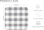 PurpleEssences Waffle Weave Plaid Dish Cloths, 100% Cotton - 12 x 12 Inches, Ultra Soft Absorbent Quick Drying Dish Towels Buffalo Check Dish Rags for Kitchen, 8 Pack - Spring Summer - Grey & White