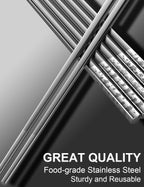 Metal Chopsticks Reusable 18/8 stainless steel Chopsticks 5 Pairs Classic Floral Dishwasher Safe Lightweight Non-Slip Chop Sticks 9 1/4 Inches Present Set