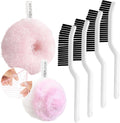 Hard Bristle Crevice Cleaning Brush & Non Scratch Soft Scrub Brush Set, 6-Pack: 4 Stiff Gap Brush+2 Gentle Scrubber, Bathroom & Kitchen Cleaning Tool for Grout Sink Faucet Tub and More
