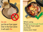 Air Fryer Disposable Paper Liners 9inch, Air Fryer Rack 100PCS Square Liners, Non-Stick Thickened Waterproof Oil-Proof Baking Paper(9.0''-XL)