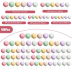 108 Pcs Balls Cake Topper DIY Cupcake Insert Foam Balloons for Cake Baking Wedding Anniversary Birthday Decoration(Vivid Colors,Multi Sizes)