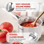 Sunhouse – 3 Quarts Stainless Steel Sauce Pan with Lid - PFOA-FREE, Stainless Steel Sauce Pan, Induction base, Stay-Cool Handle, Compatible with All Cooktops Gas, Geramic, Electric etc.