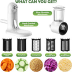 GVODE 5-Blade Cheese Grater with Removable Stainless Steel Blades & Non-Slip Plastic Base – Dishwasher Safe, Anti-Skid Design for Parmesan, Vegetables, Chocolate