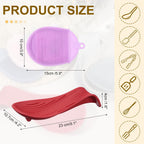 uxcell 1 Set Silicone Spoon Rest for Stove Top, Silicone Spoon Holder for Cooking Spatula, Ladle, Brush Red/Purple