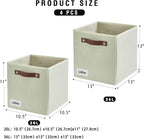 Collapsible Fabric Storage Cube Bins with 2 Reinforced PU Handles, Foldable Storage Organizer Baskets for Closet, Shelves, Living Room | 11"x11"x11", 4 Pack, Sage Green