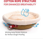 Cotton Rope Banneton Bread Proofing Basket Set, 2 x Round Bread Basket with Liners & Covers for Artisan Bread Baking, Sourdough Bread Baking Supplies
