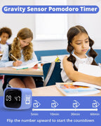 Productivity Timer Flip Gravity Sensor Cube Timer Countdown & Countup,Mute & Vibrate & Sound，5/10/30/60min & Custom Timing, Perfect for ADHD,Work,Learning,Kitchen Cooking