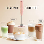 Zulay Kitchen Tornado Whisk Milk Frother with 4 AA Duracell Batteries - Triple Whisk for More Power - Handheld Coffee Frother with Stand - Drink Mixer for Lattes, Matcha & Protein Shakes