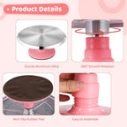 OMISTAR Aluminium Alloy Revolving Cake Stand, 12 in Cake Decorating Turntable, Non-Slip Rotating Platform, Smooth 360° Rotations for Cake Decorating and Baking Parties