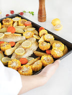 2 Small Baking Sheet 10 x 7.1 Inch (Inner 9.25 X 6.3) Mini Cookie Tray Toaster Oven 1/8 Sheet Pan Nonstick Thicken Heavy Carbon Steel No Warp Non Toxic Magnetic Bakeware
