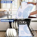 Silicone Pastry Mat Extra Thick Large Non Stick Baking Supplies Kitchen Counter Cooking Rolling Dough Sheet Pie Crust Sourdough Bread Oven Liner with Measurement (L-16''(W)*24''(L), 2#Blue)