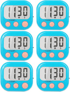 6 Pack Kitchen Timers Loud Ring Digital Timers for Cooking Magnetic Blue