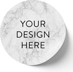 100 Custom Vinyl Stickers - Upload Your own Image, Text, Design, Logo - Personalized Logo Labels for Handmade, Packaging, Bottle, Jars, Candle, Brand Stickers (Silver Marble, 5x5)