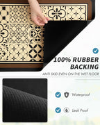 AMOAMI Coffee Mat - Hide Stain Rubber Backed Absorbent Dish Drying Mat for Kitchen Counter - Fits Under Coffee Maker - Khaki 12X19