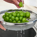 Fine Mesh Strainer for Kitchen, Stainless Steel Colander Bowl for Pasta, Rice, Fruit, Metal Net Baskets with Resting Base - Strain, Drain, Rinse （Diameter 8.67 inch）